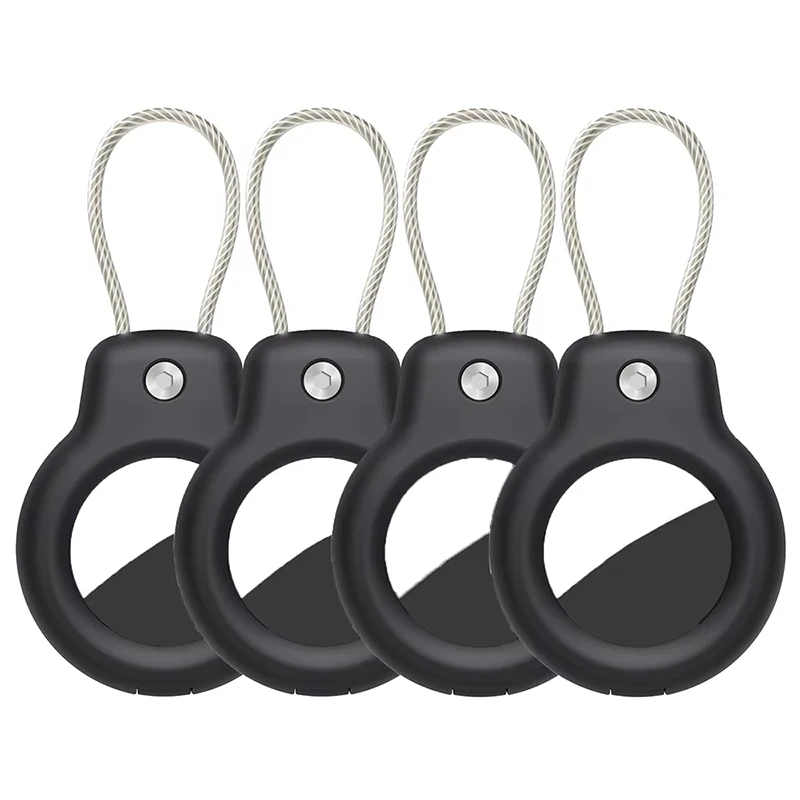 Case For Apple Air Tag Holder with Wire Cable Protective Shell Tracker Accessories Hard PC Anti Drop Key Chain for Airtags Case