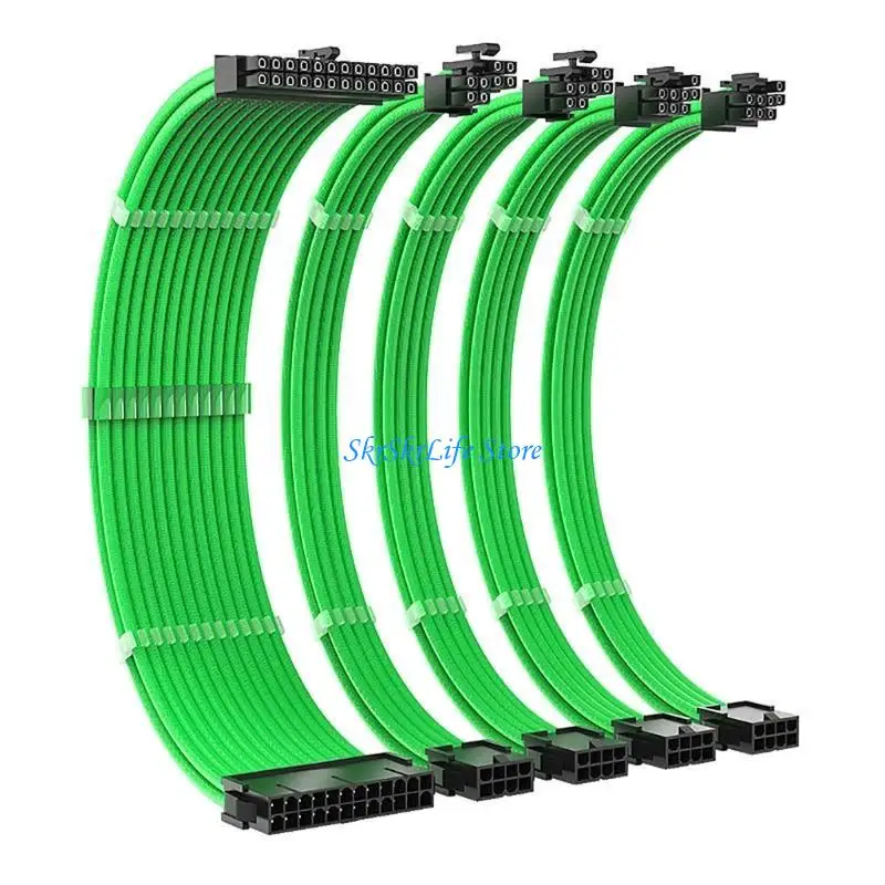 

E65E ATX 24 -контактный двойной PCIE 6+2 -контакт Dual 4+4 -контактный шнур питания питания удлинительного кабеля питания