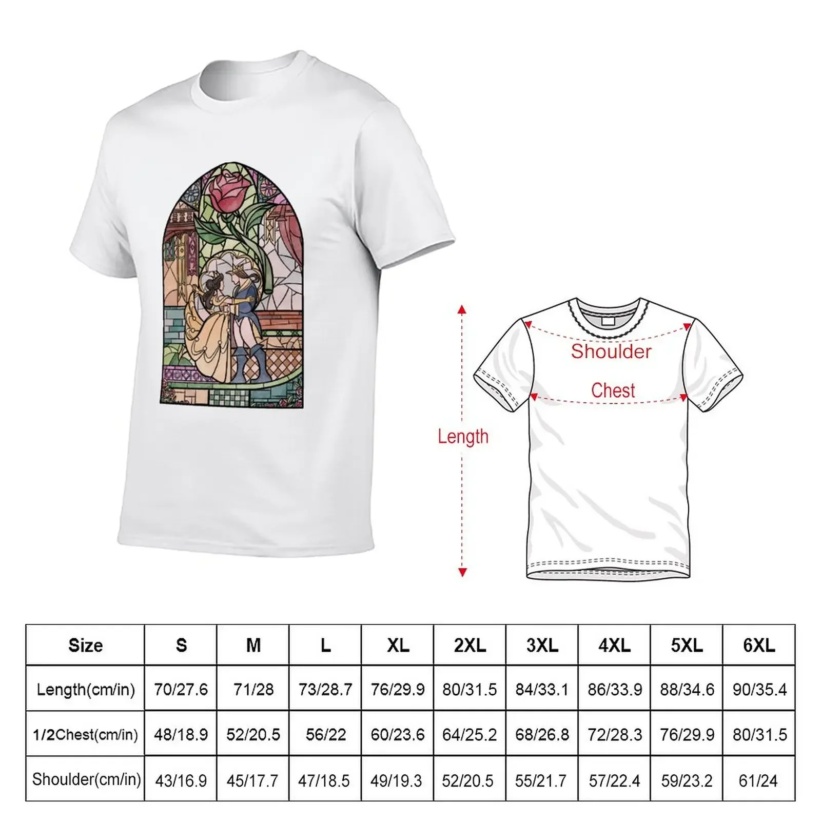 Enchanted Stained Glass T-Shirt plain vintage Short sleeve tee men