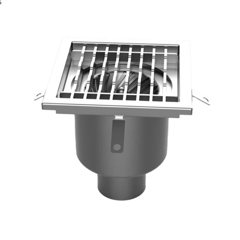 Durable and sturdy reinforced edge industrial square stainless steel floor drain for wastewater discharge