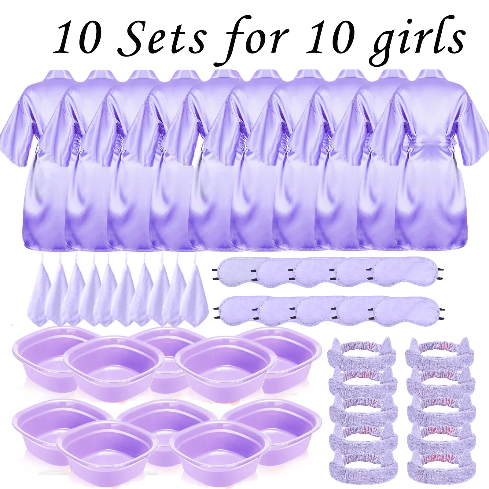 6-18 Sets Meisjes Spa Party Gewaden Kid Spa Kimono Satijnen Gewaad Slumber Partij Jassen Feestartikelen Kit Spa verjaardagsfeestje Gunsten
