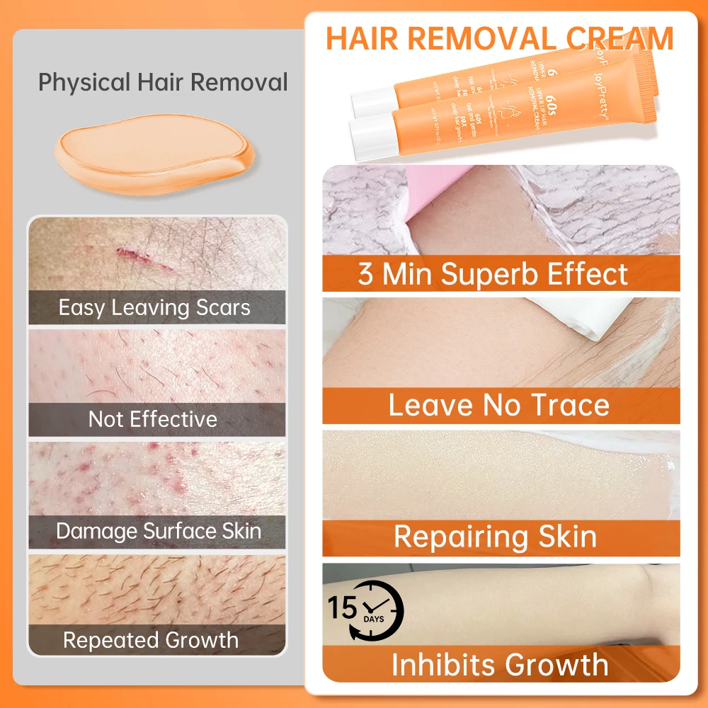 Wax Hair Removal Painless Depilation Cream Lip Underarm Private Depilatory Woman Body Care Face Hair Remover Cream JoyPretty