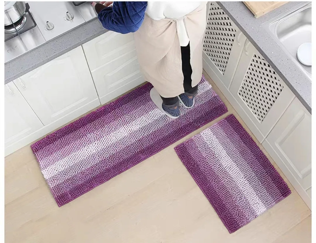 

Anti-slip Soft Chenille Bathroom Mat Fast Absorbent Bathtub Carpet Washable Drying Kitchen Rug Set For Bedroom Living Room Mats