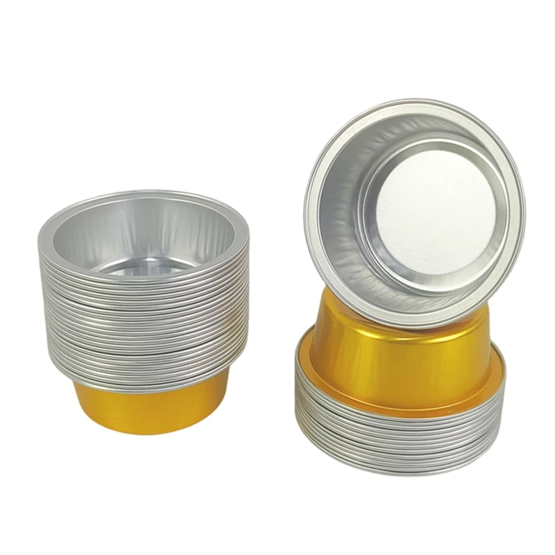 Gold Disposable Thick Mini Aluminum Foil Cup 25ml Round Cake Cups High Temperature Resistant Baking Pans Food Packaging