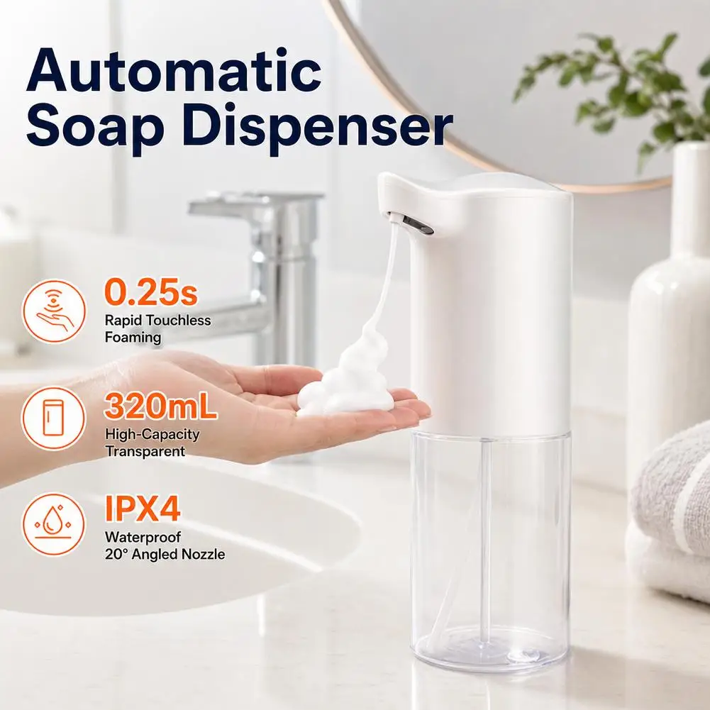 Automatic Soap Dispenser Soap Foam Dispenser Smart Sensor Soap Dispenser Contactless 320ml Hand Sanitizer Machine