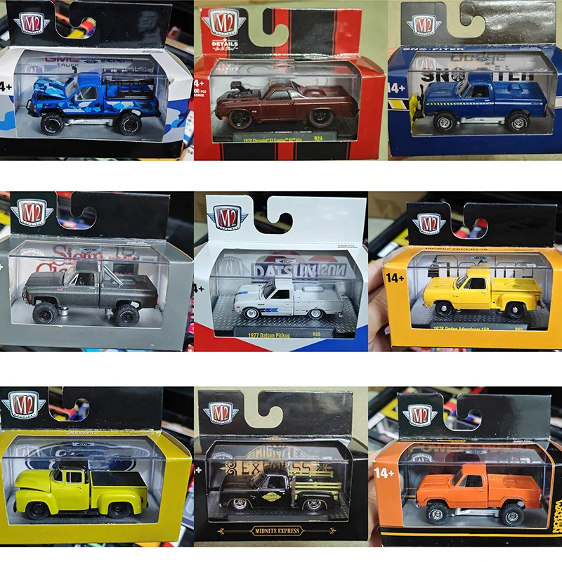 

M2 1/64 соотношение оригинальной ограниченной серии грузовиков из сплава, коллекция моделей автомобилей, украшения