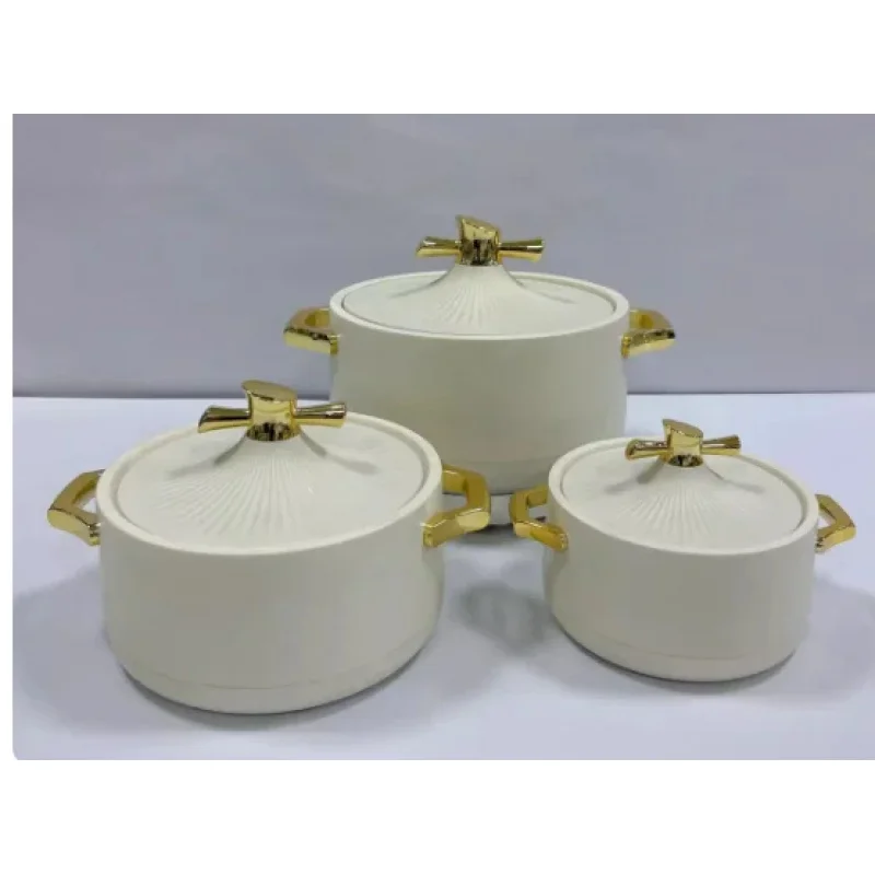 African kitchenware color stainls steel plastic pot cookware 4-pcs food insulation container set