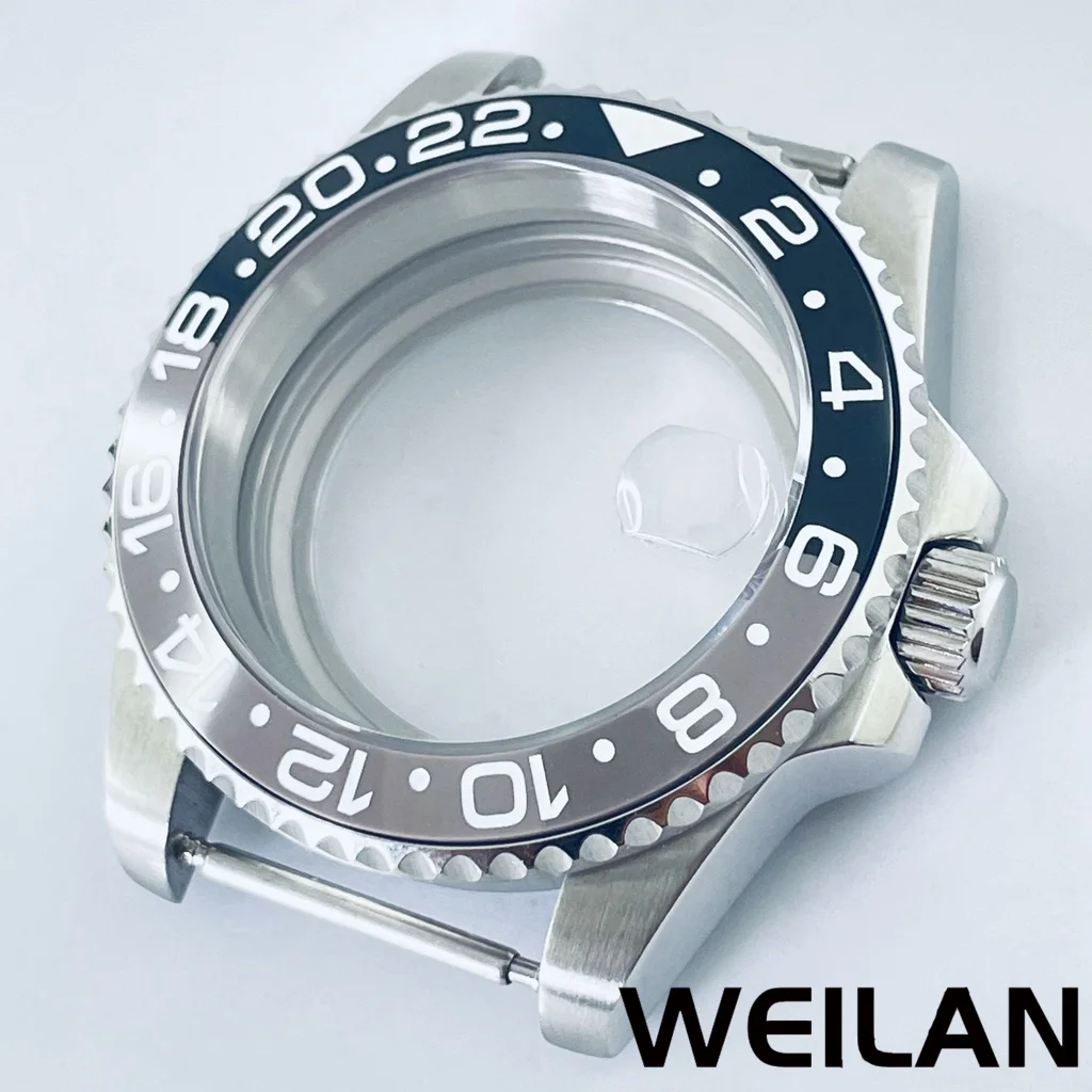 40mm Fit NH34 NH35 NH36 NH38 NH39 NH70 ETA2824 PT5000 Movement Silver Watch GMT Case Ceramic Bezel Sapphire