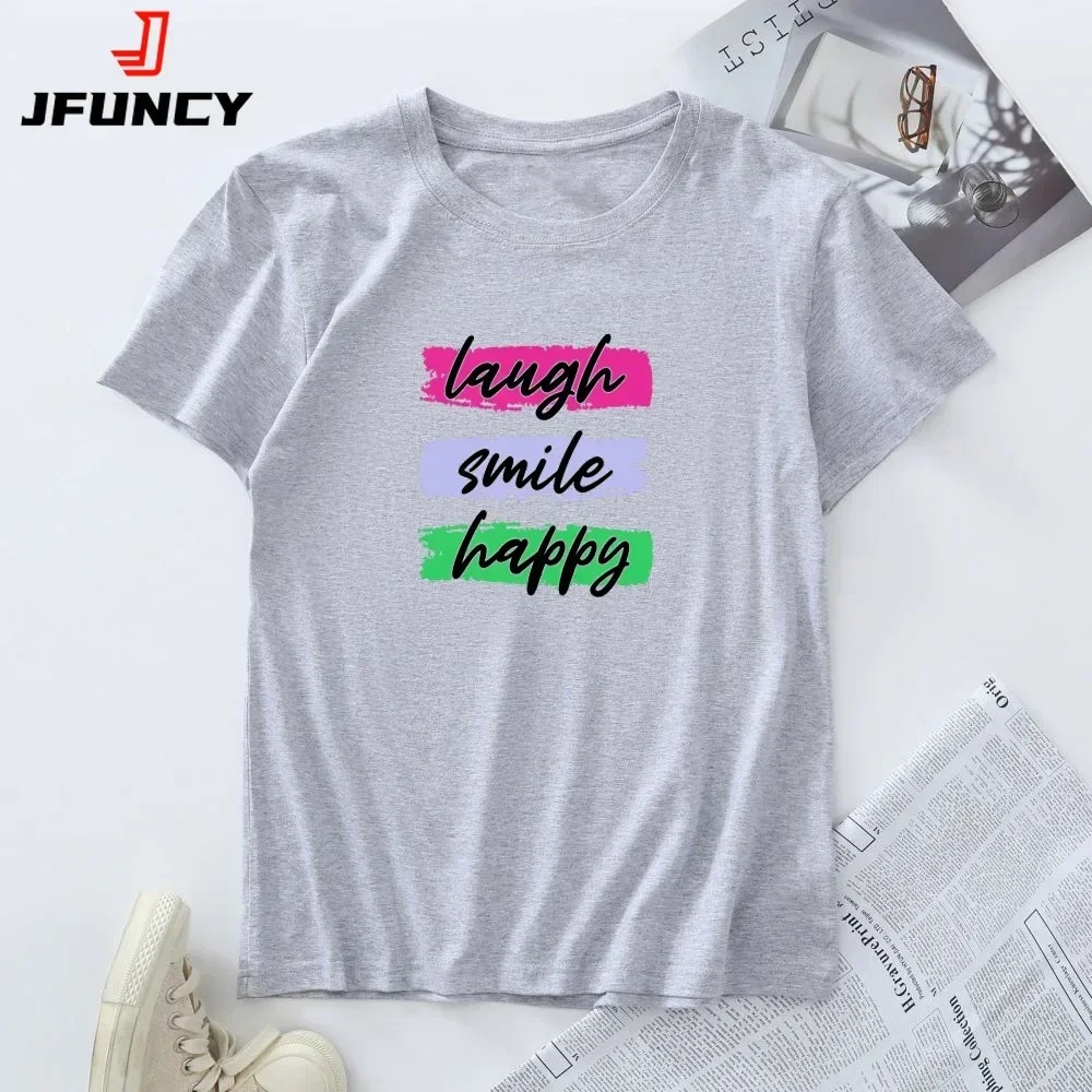 Plus Size Tees Women's Tops Summer Short Sleeve T-shirt 2024 Fashion Graphic T Shirts Female Tshirt 100% Cotton Woman Clothing