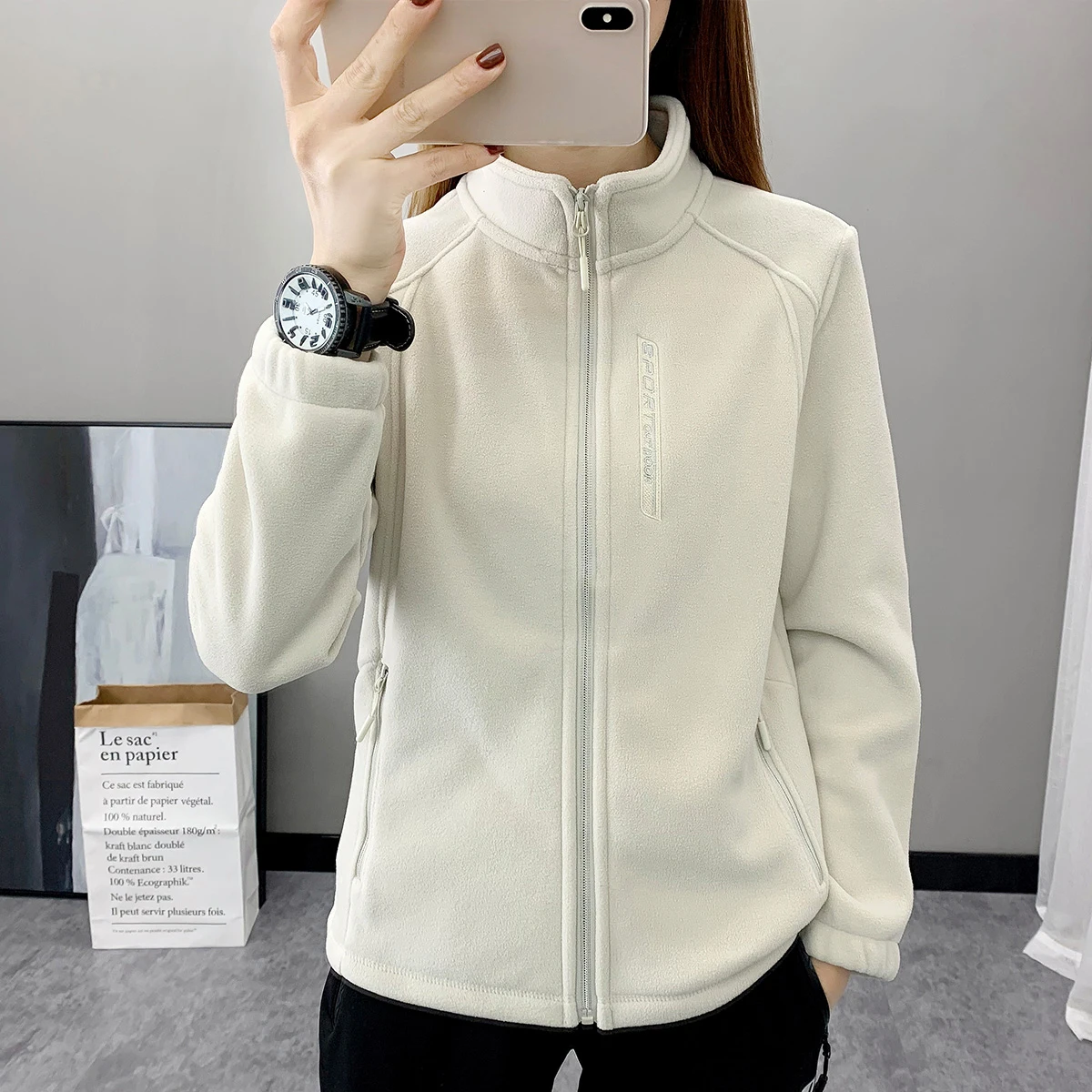 In the Spring and Autumn Catch a Pullover Female Outdoor Warm Breathable Cardigan Show Thin Polar Fleece Coat Collar Male Mounta