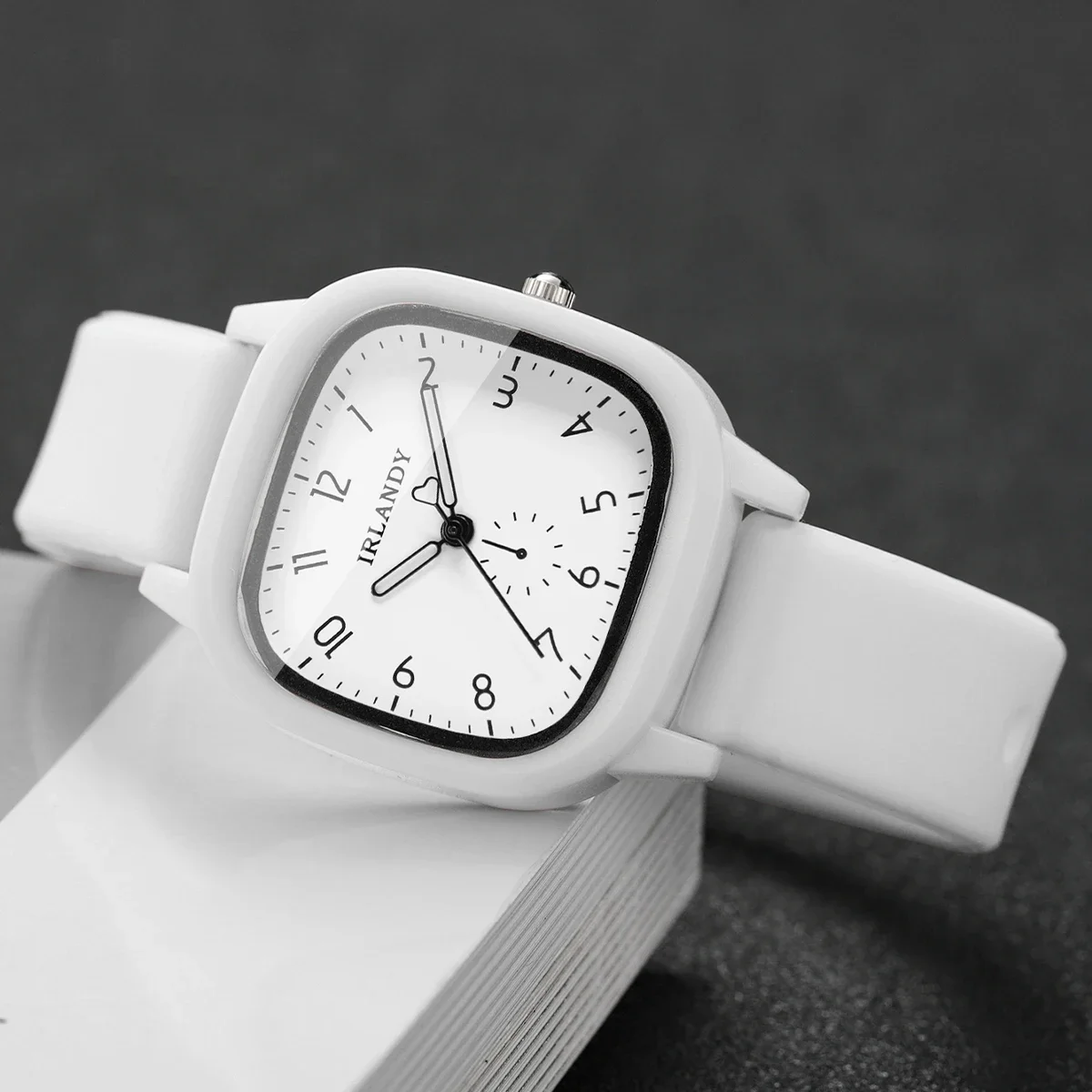 Fashion Square Damen-Quarzuhr, einfaches arabisches Zifferblatt, Silikonarmband, Damen-Armbanduhren, Reloj Mujer, Mädchenuhr (ohne Box) – Detail 15