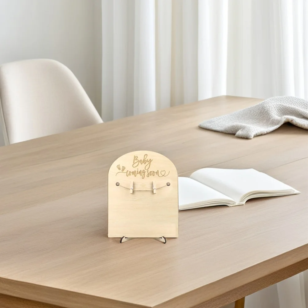 

2 Sets Baby Signs Wooden Newborn Announcement Plaque Nursery Wall Decor Congrats Baby Card Month Tracker Shower Gift