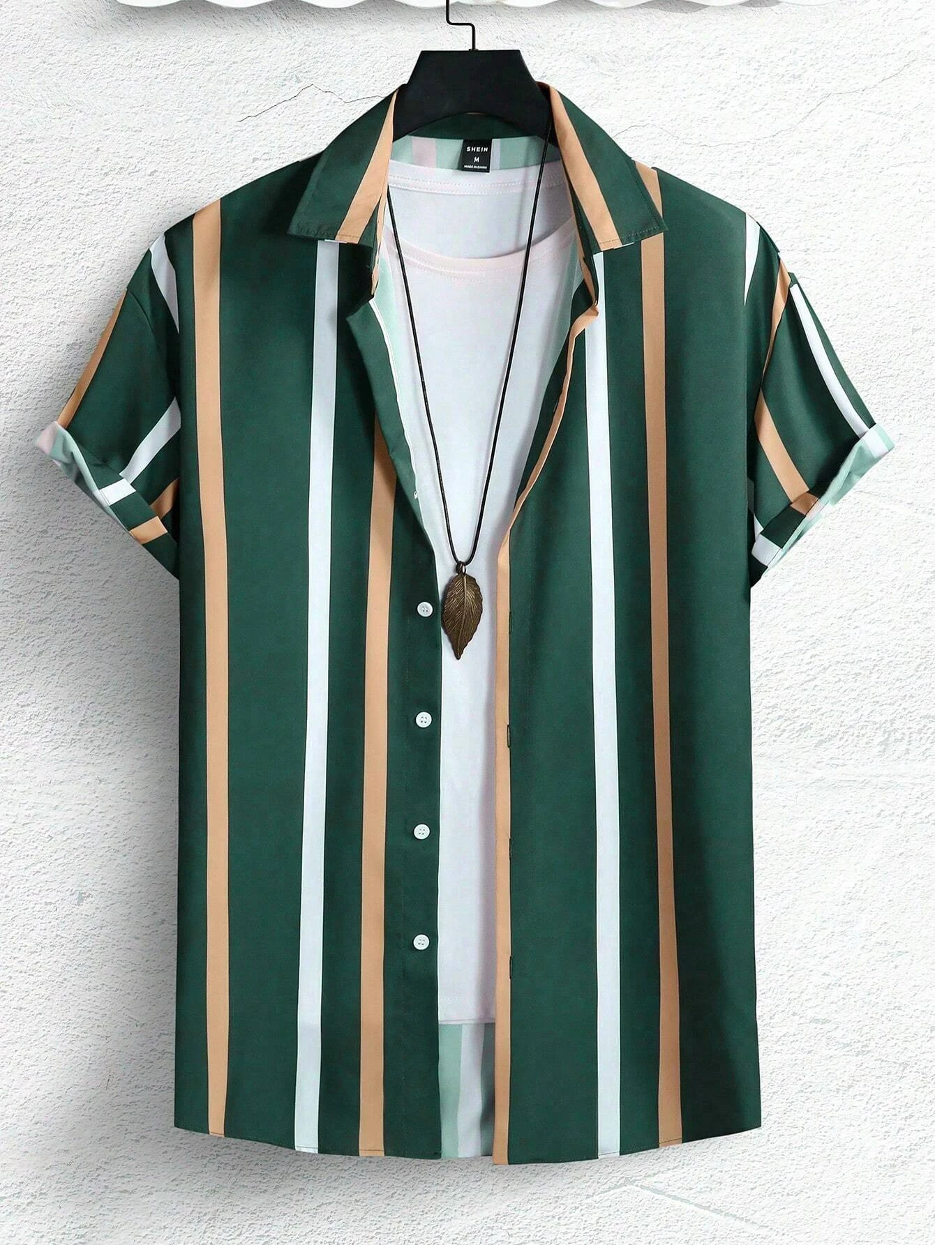 Herren Damen Stripe Print Design Shirt Tops Kurzarm hemden Casual Fashion Casual Button Kurzarm Tops