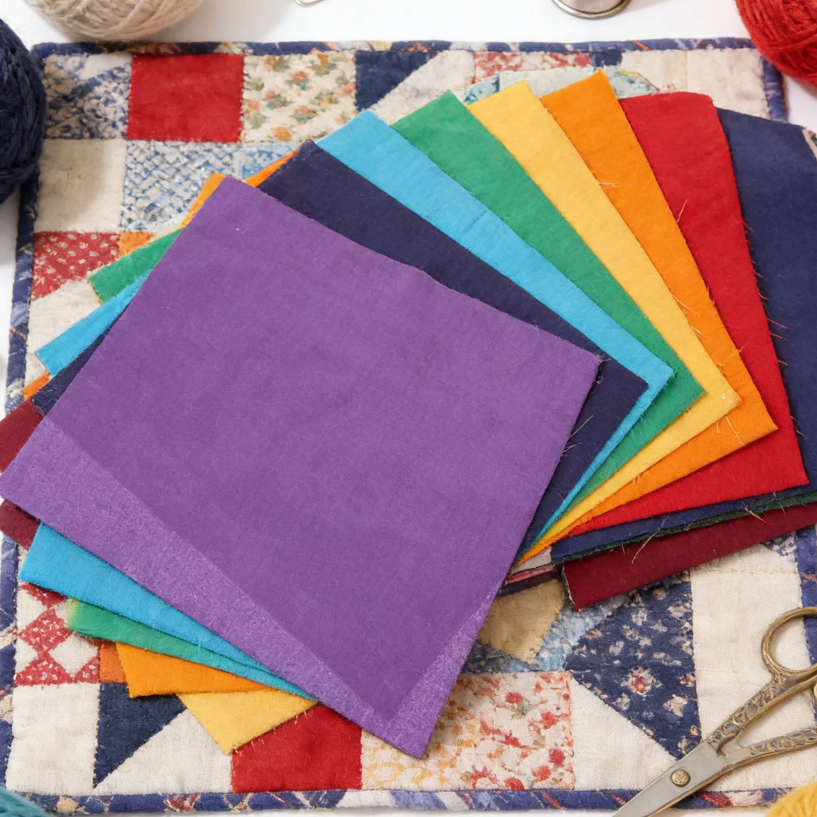 

50Pcs Quilt Fabric Squares Cotton Solid Color Precut for DIY Patchwork Sewing Crafts Embroidery Home Decor Quilting Supplies