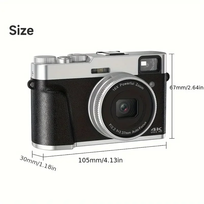 Photography Video Autofocus Selfie Camera Anti-Shake 16X Digital Zoom Video Camera With 2.8" Screen For Travel Digital Camera