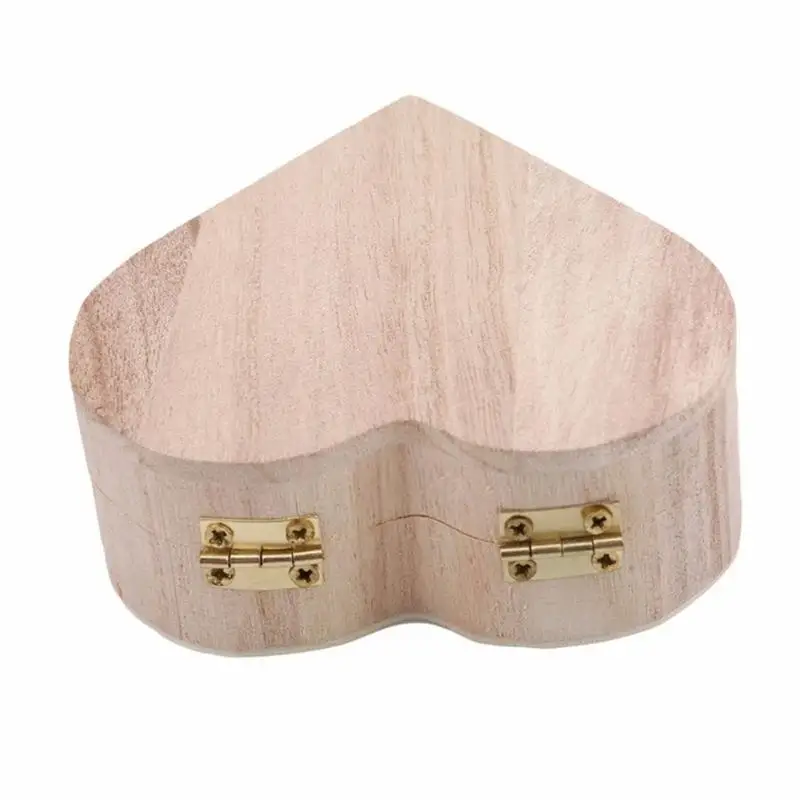 Natural Wood Heart Shape Storage Box Rustic Finish Memory Keepsake Holder Meaningful Family Souvenir Storage Decor