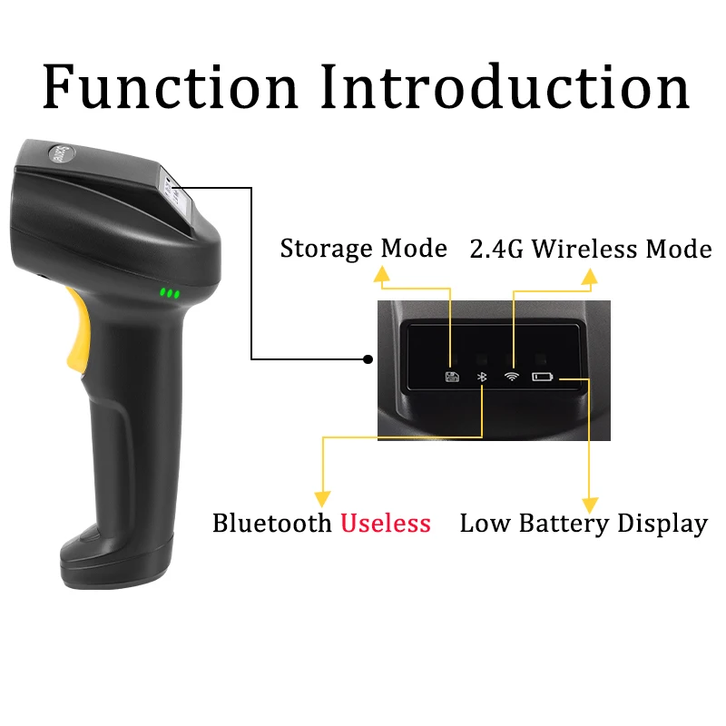 2D проводной и беспроводной сканер штрих-кода 2,4G, высокопроизводительный считыватель QR-кодов