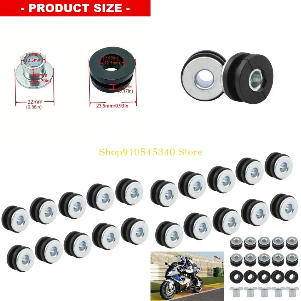 

U2JA Universal 10mm Motorcycle Rear Shock Buffer Rings Grommets for Various Models Quick Installation Enhanced Comfort
