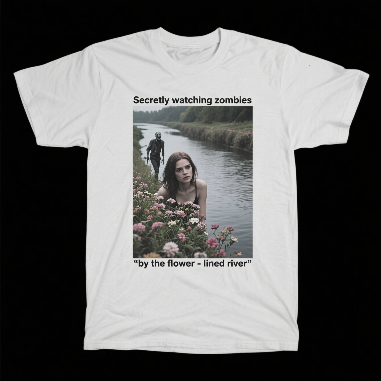 

Zombie Beautiful Woman Graphic Printing Summer Luxury Brand Pure Cotton Men's and Women's T-shirt Short Sleeve Trend Fashion
