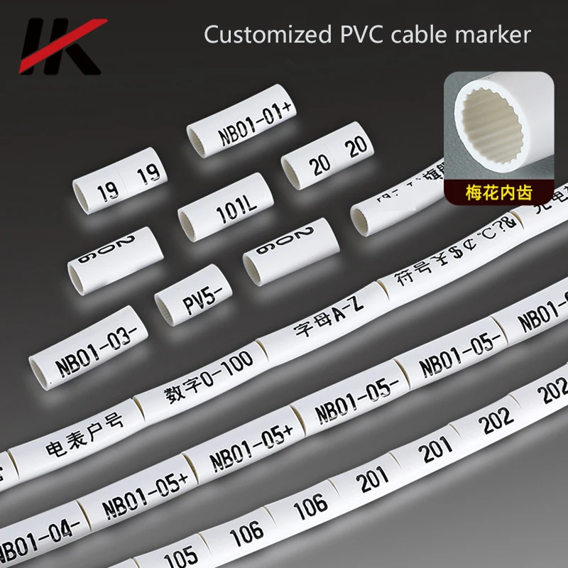 

1000PCS Customized Cable markers numbers 0-9 A-Z letters Wire label marker EC0 for Wire arrangement