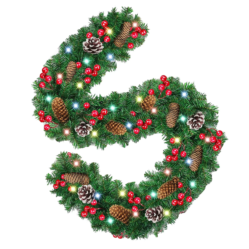 

1pc Luminous Xmas Party Decor Festive Wedding Door Xmas Hanging Hanging Rattan Home Door Lighted Rattan Pendant