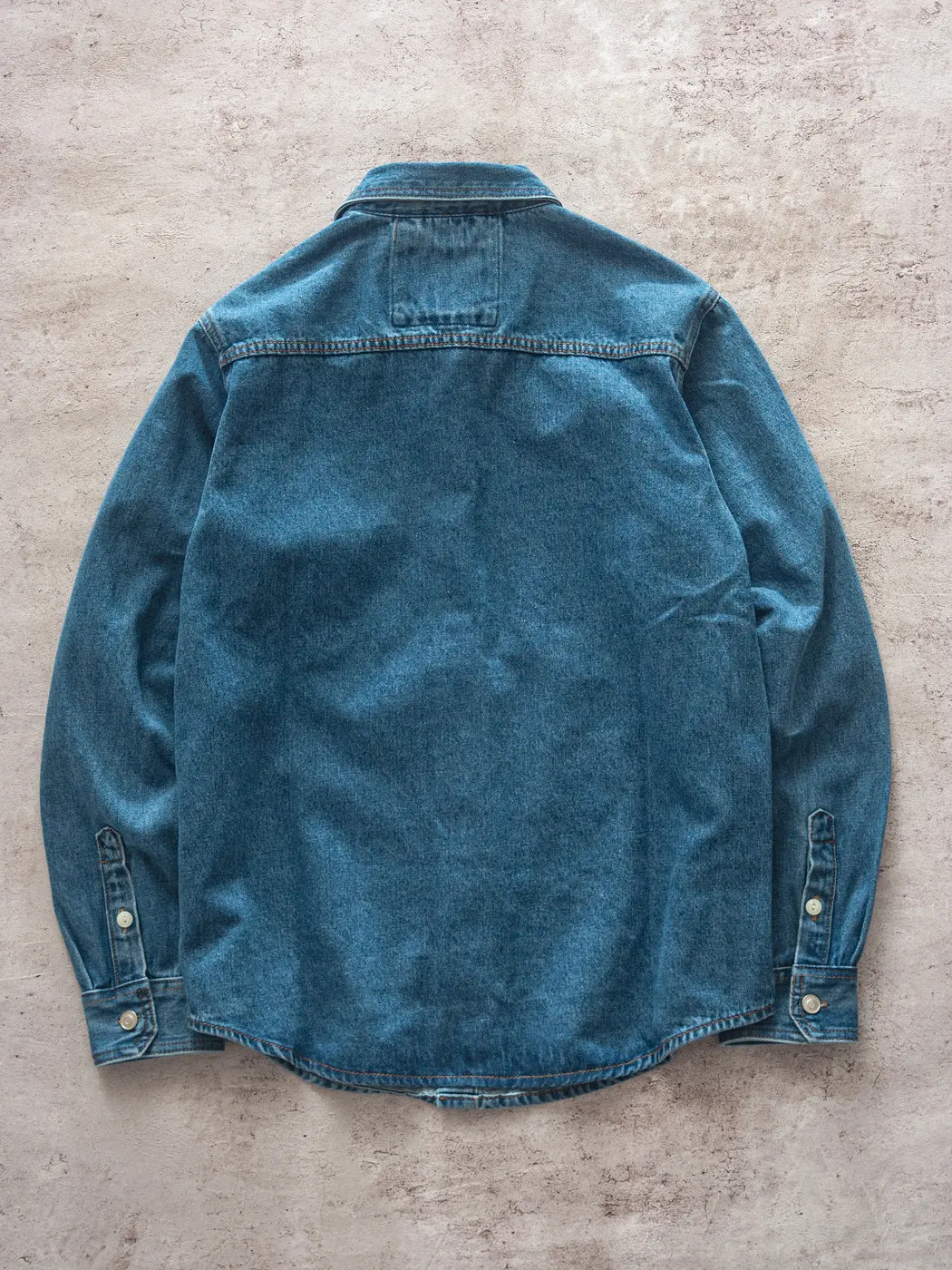 2026 Autumn New American Retro Heavyweight Long-sleeved Turn-down Collar Denim Shirt Men's Fashion Washed Old Casual Blouses
