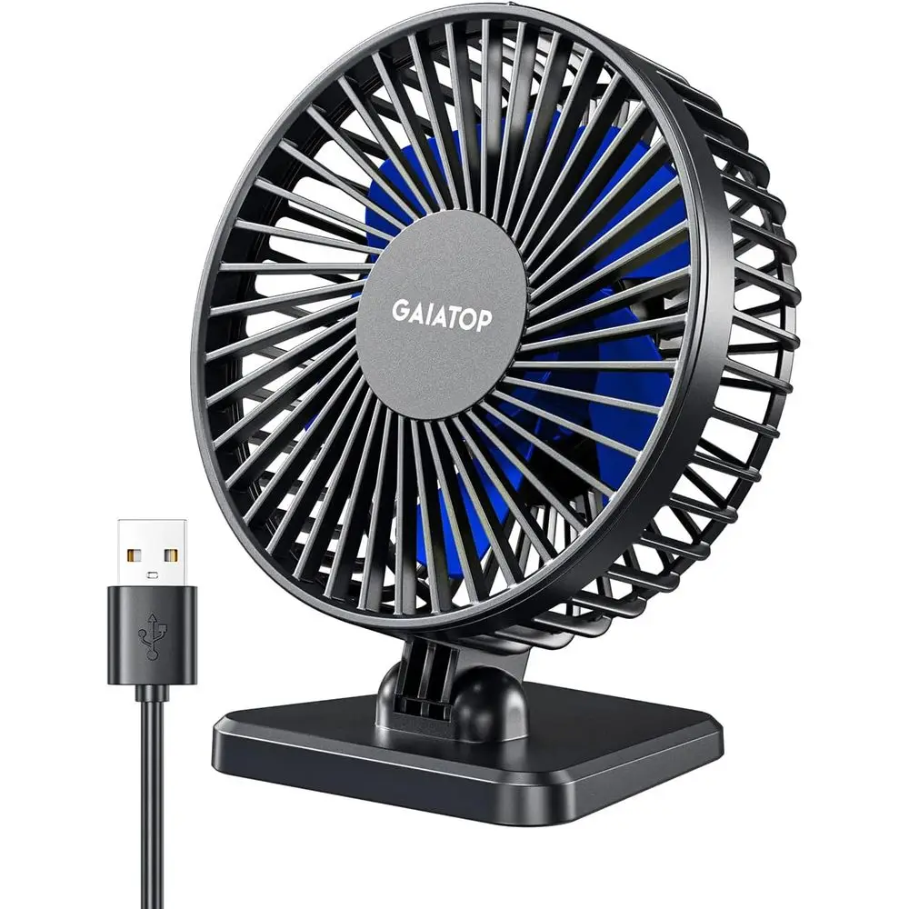 Desk Fan, Small But Powerful, Personal Portable Quiet 3 Speeds, Adjustable Mini Table Desktop or Cooling Home Office Car Summer