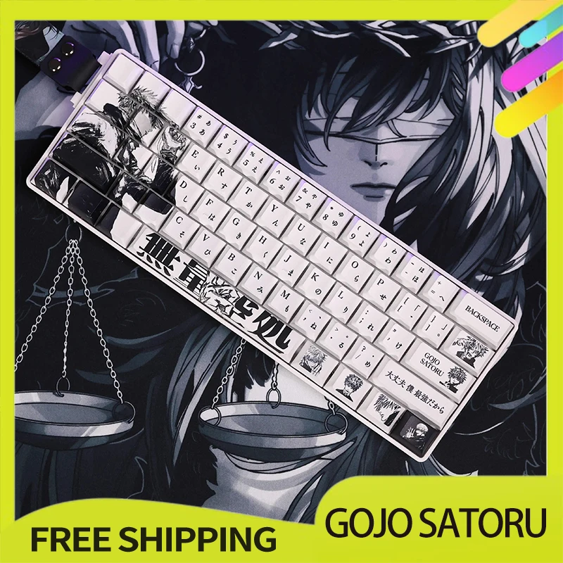 Jujutsu Kaisen Gojo Satoru Theme Keycap 122keys Cherry Pbt Sublimation Ergonomie Keycap Custom