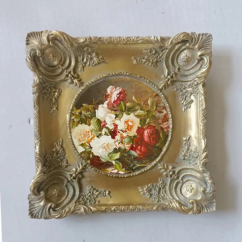 

Mutihome Room Decoration European Countryside Carved Relief Imitation Wood Retro Vintage Antique Photo Frame Painting Frame