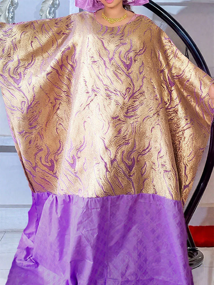 

High Quality Bazin Riche Kaftan Dress Elegant Organza Brocade Boubou for Women Luxury Long Gown African Party WearforWedding Eid