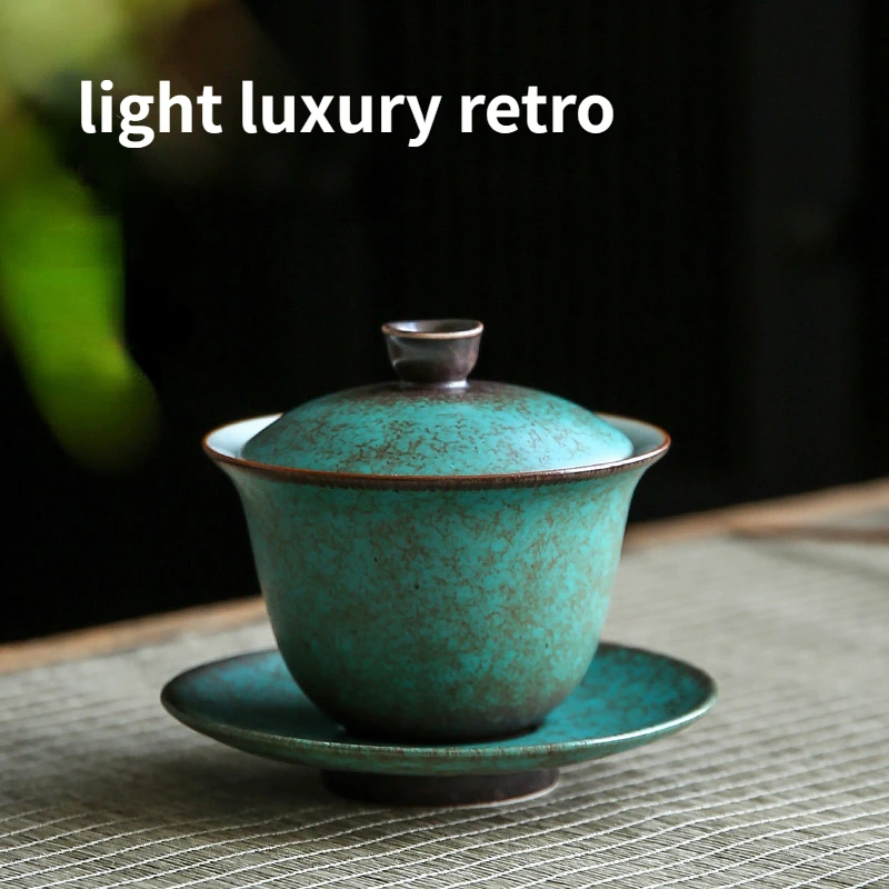 

Ceramic Gaiwan Japanese Style Kiln Baked Vintage Tea Bowl Tea Cup Single Gaiwan Kung Fu Tea Set Tea Making Device Tea Maker