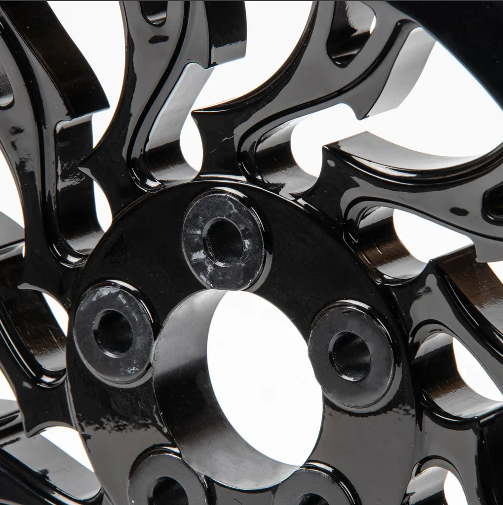 Hopero Motorcycle Black Hollow-out Bole Pulley Matching Wheels for Harley 2018+ Softail Models