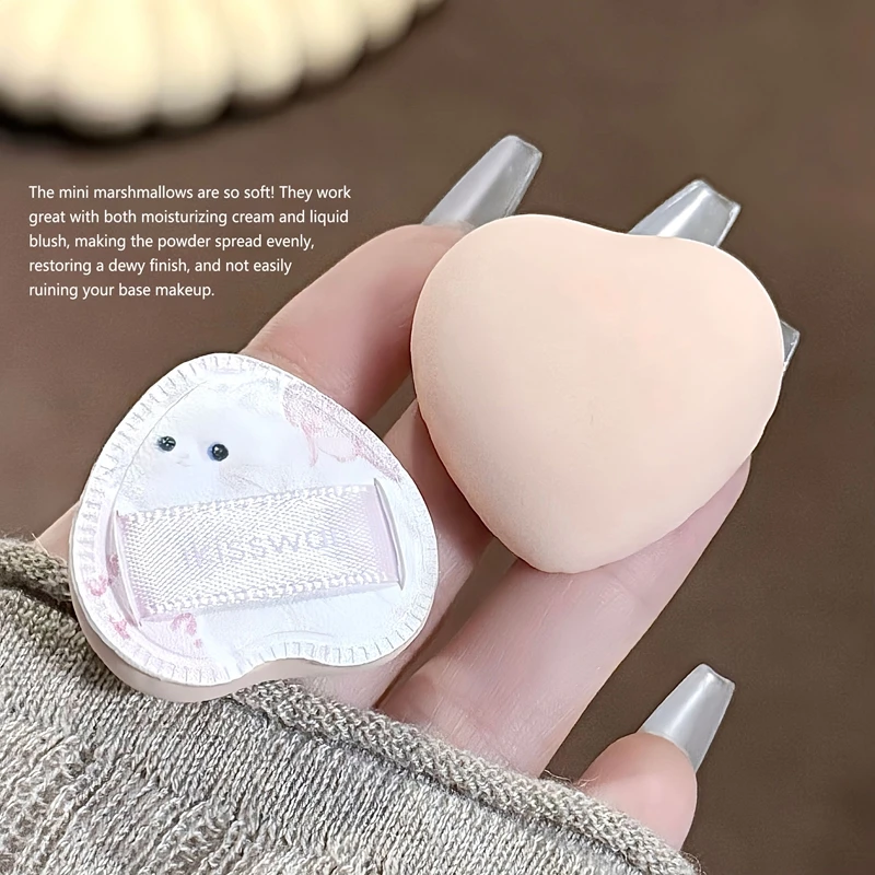 5Pcs Cute Mini Finger Puff Set with Box Facial Makeup Sponge Soft Velvet Mixed Beauty Makeup Puff Professional Makeup Tools - view 5