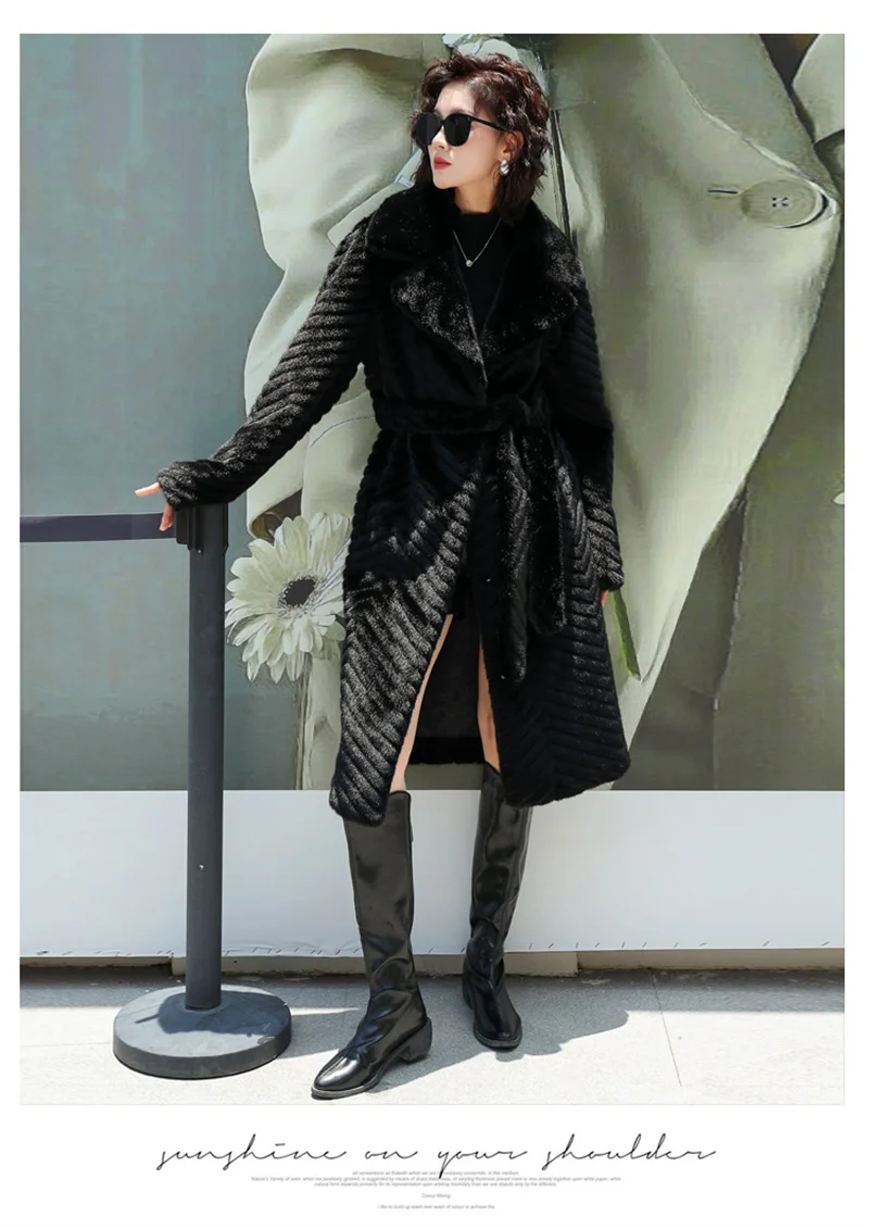 ZAROY пальто Winter Women's Faux Fur Long Coat Long Sleeve Lapel Thick Warm Overcoat Fluffy Luxury Outwear Jacket шуба