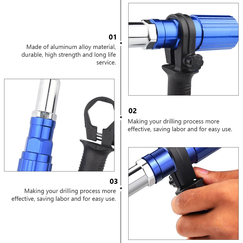 1Set Electric Rivet Adapter Aluminum Alloy Drill Adapter Cordless Riveter Tool for Door Window Automotive Air Conditioning