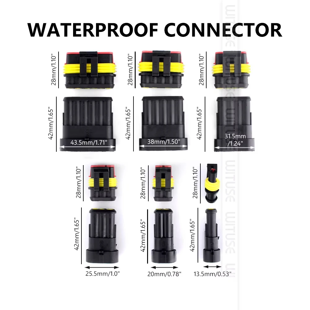 2 pin 1/2/3/4/5/6 pins Way AMP Super seal Waterproof Electrical Wire Connector Plug for car waterproof connector