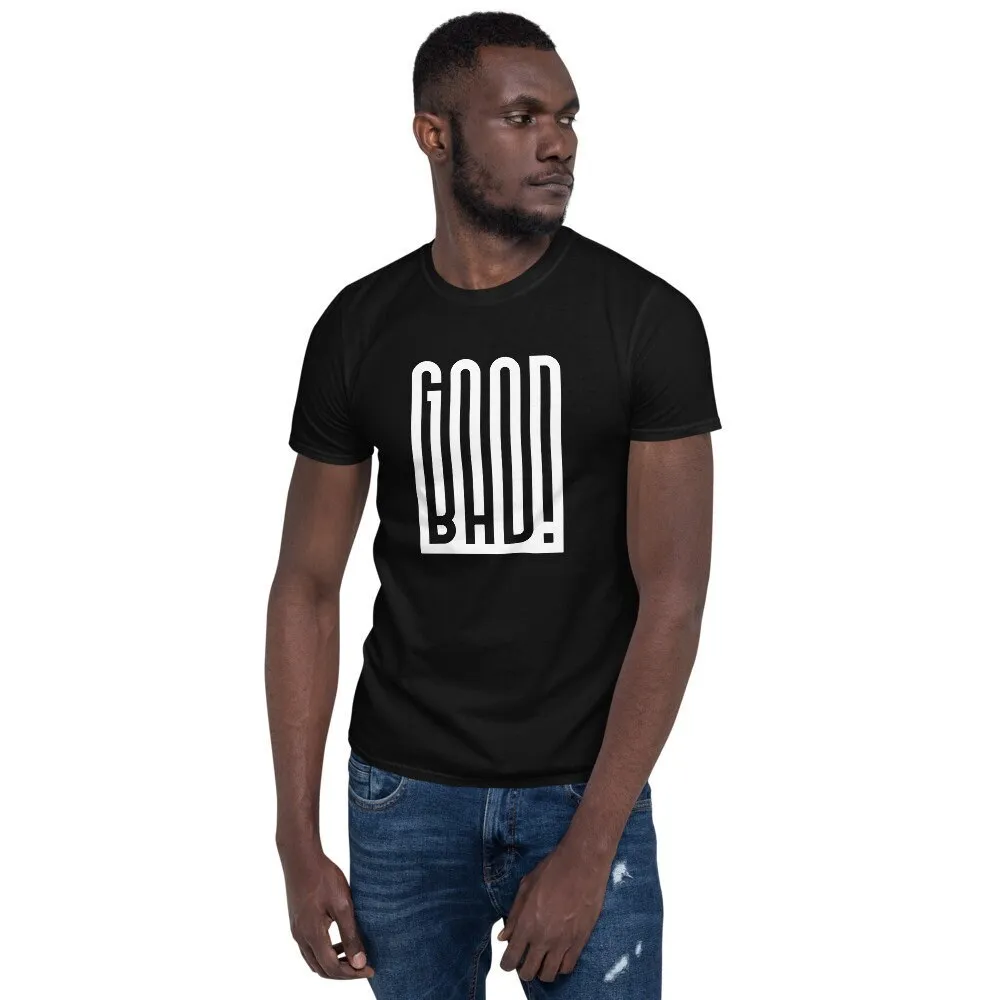 Good Bad T Shirt Goodbad Vibe Word Art Badgood Typography Illusion Saint Or Sinner Graffiti Streetwear