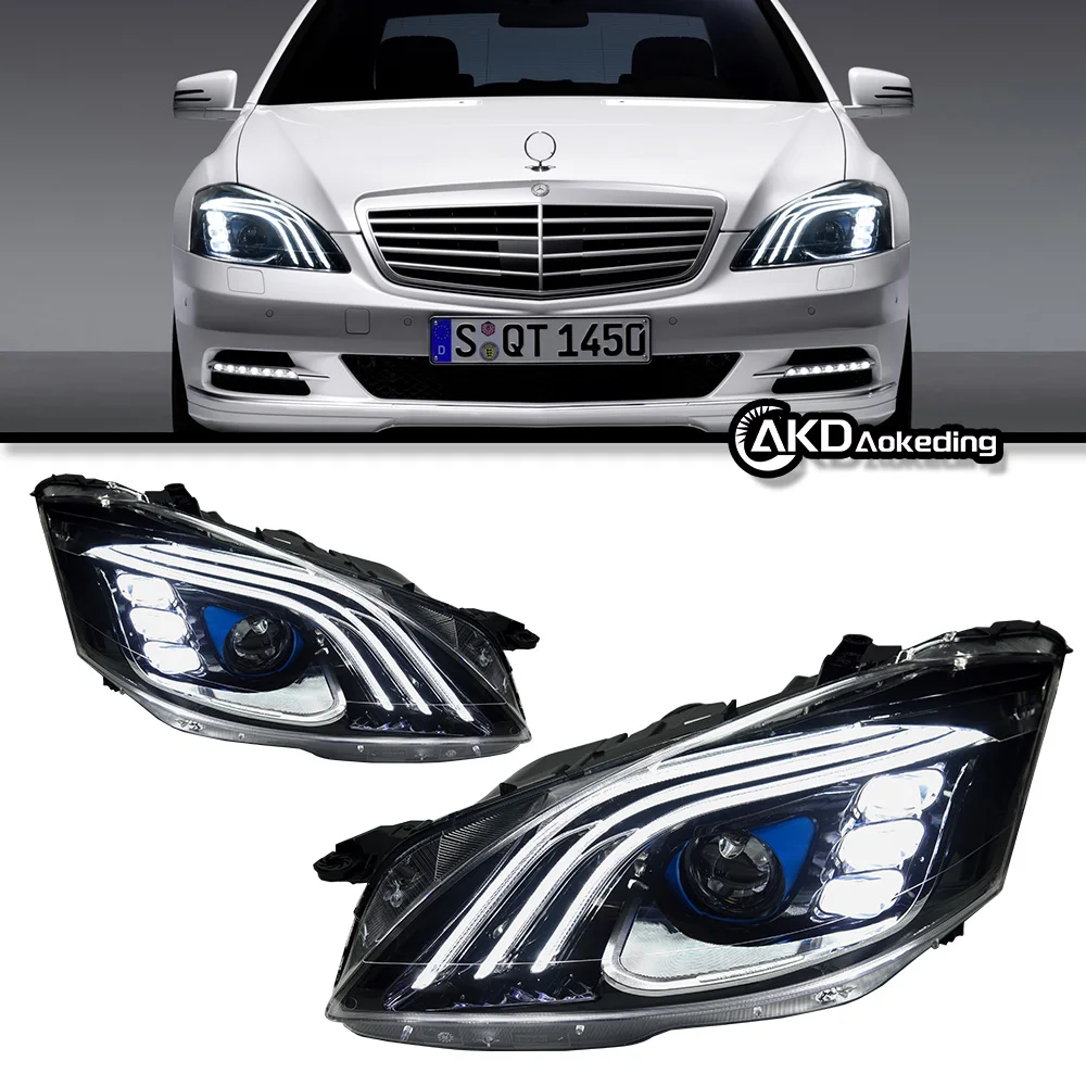 Auto Parts For W221 Headlights 2006-2012 S300 S400 Maybach Styling LED Daytime Lights Dual Projector DRL Car Accesorios Modified