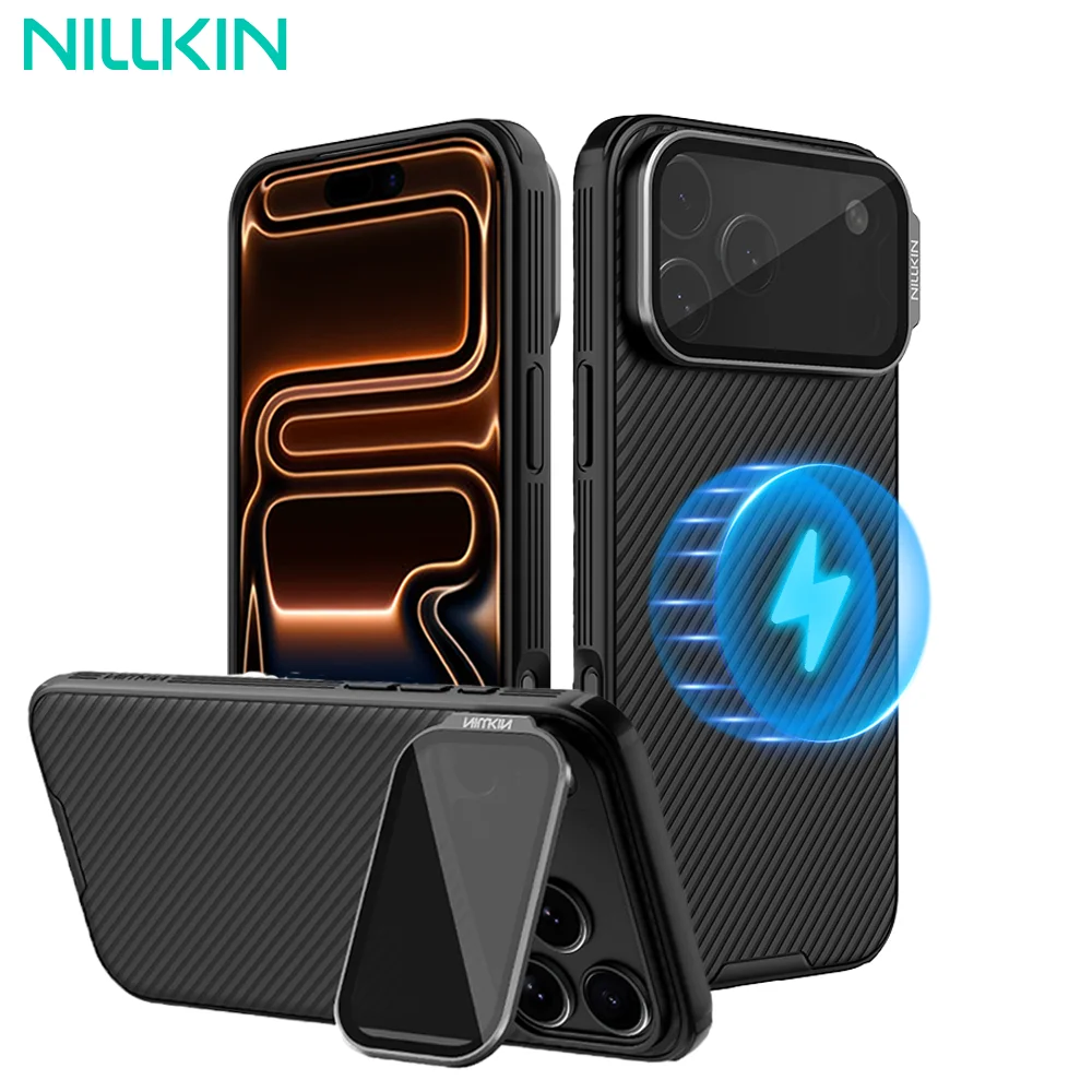 

Чехол NILLKIN для iPhone 17 Pro Max Magsafe, реквизит для камеры с подставкой для камеры, защитная магнитная задняя крышка для iPhone 17 Pro