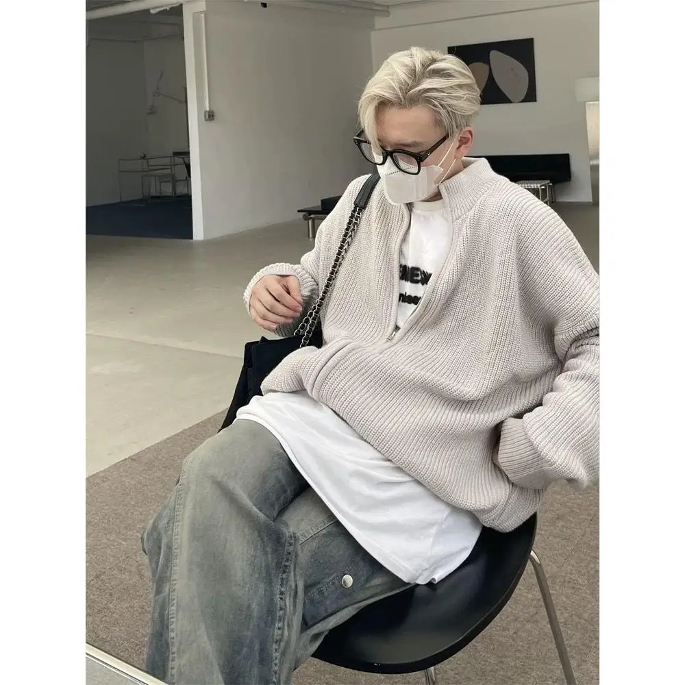 

Осень-зима, вязаный свитер с v-образным вырезом, кардиган, мужской цвет, повседневный, удобный крой, длинное пальто све, полиэфирное волокно