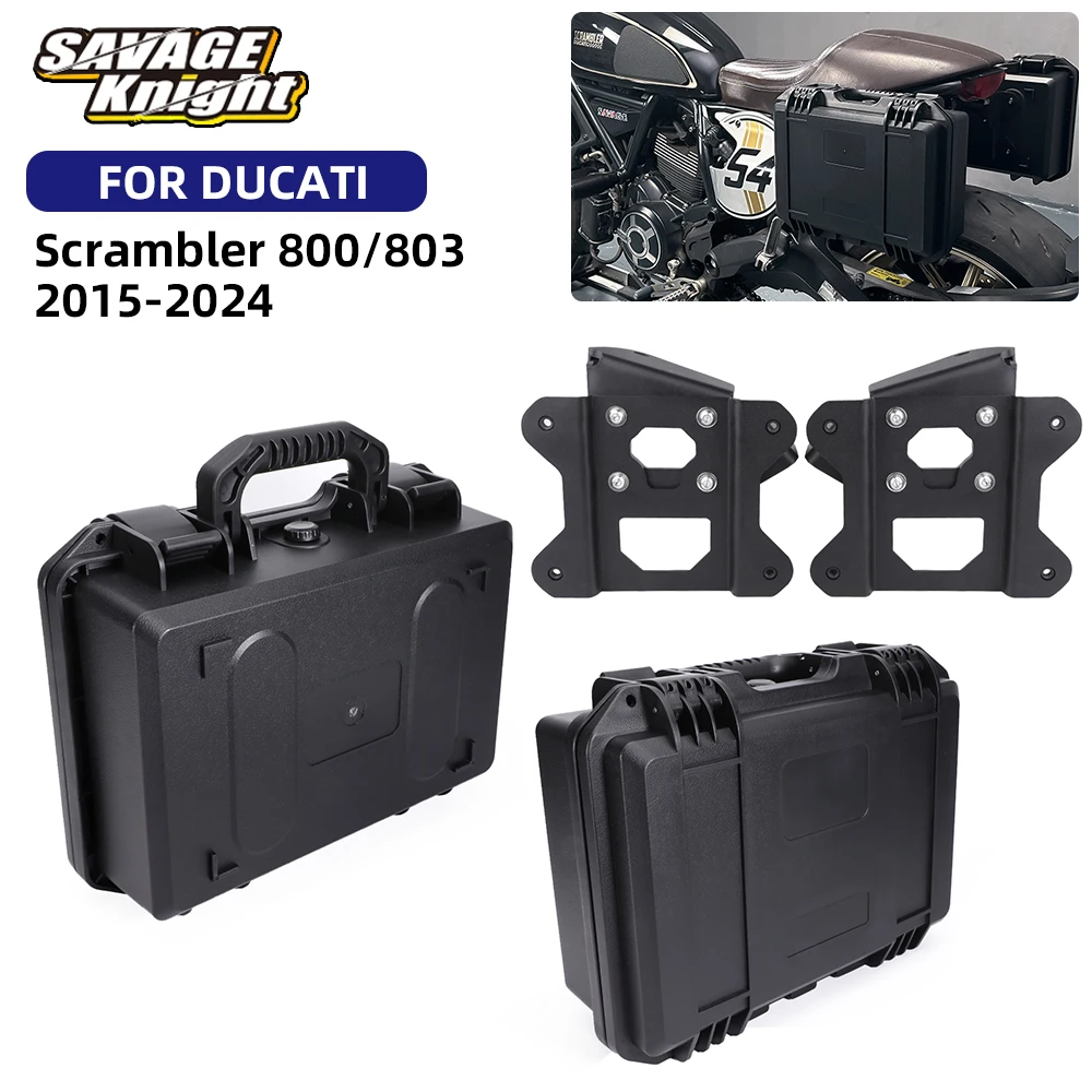 Motorcycle Side Boxes Luggage Storage Side Case Cargo For Ducati Scrambler 800/803 Cafe Racer Full Throttle Nightshift 2015-2024