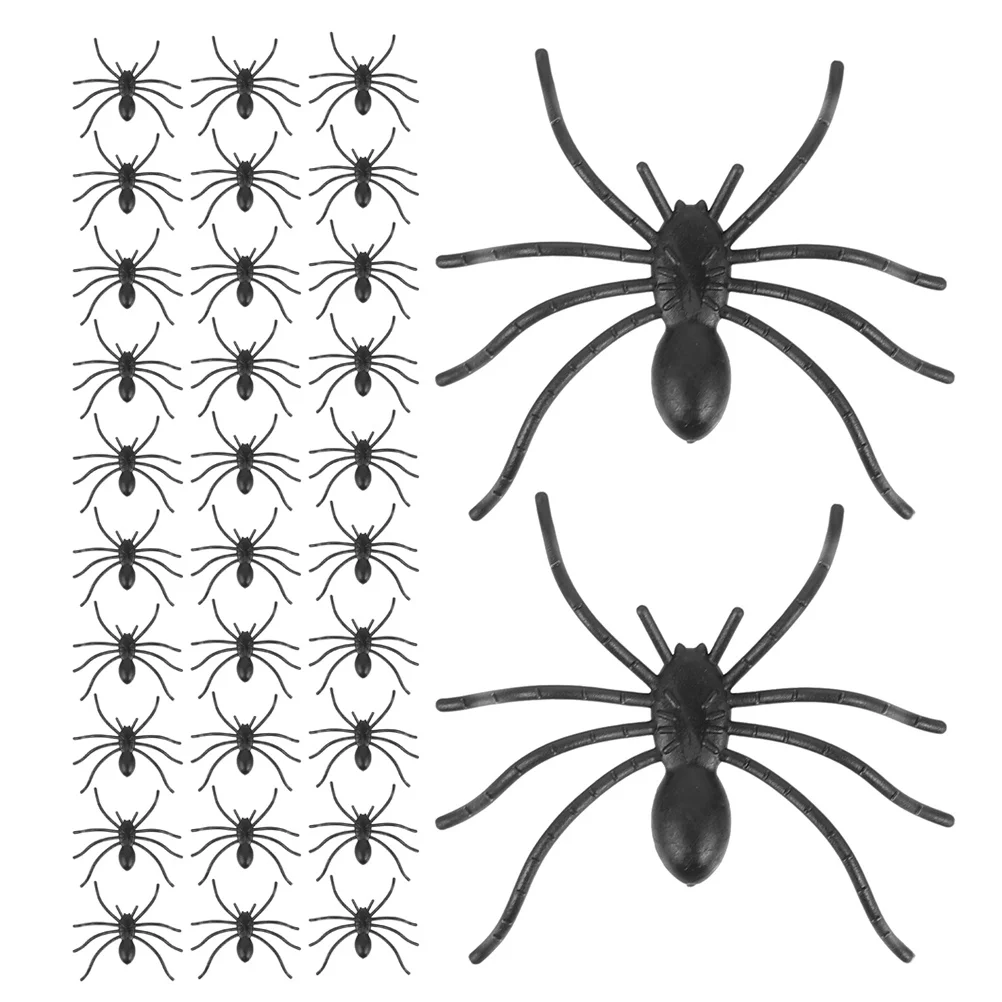 

150Pcs Prank Spider Props Realistic Plastic Fake Spiders for Halloween Party Decorations Spooky Haunted House Accessories