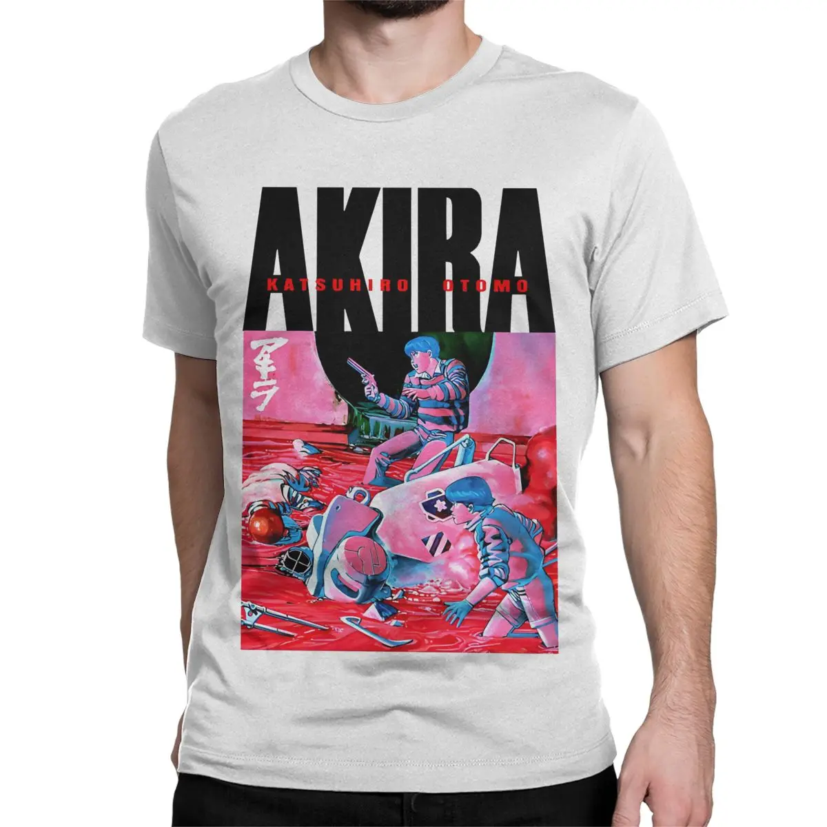 Akira Anime Japan Katsuhiro Otomo T Shirts Men Women\'s 100% Cotton T-Shirts Crew Neck Akira Tee Shirt Short Sleeve Tops New