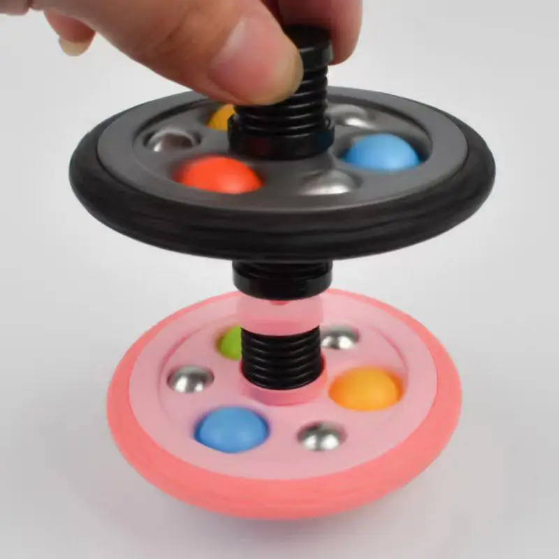 Toupie gyroscopique du bout des doigts pour enfants et adolescents, mécanisme à ressort, bulle pop, caoutchouc, jouet