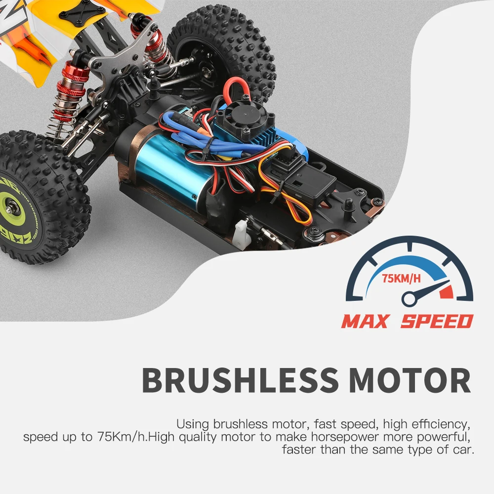 WLtoys 144010 75KM/H RC Car Professional Brushless 4WD Electric High Speed Off-Road Drift Remote Control Cars Toys for Children