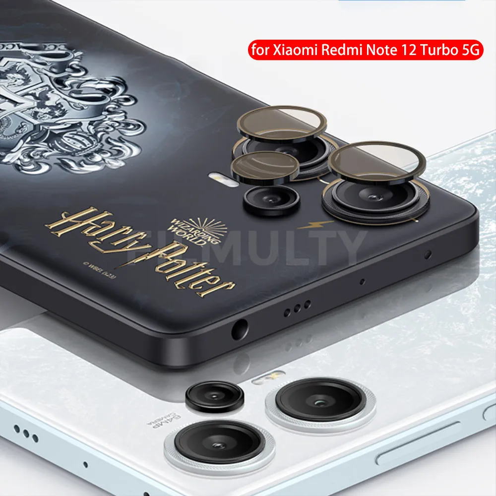 Anel da câmera traseira de liga de alumínio 3D Protetor de lente traseiro, Bumper Cover Case, Redmi Note 12 Turbo 5G, Redmi Note 12 Pro Plus, 12 Pro