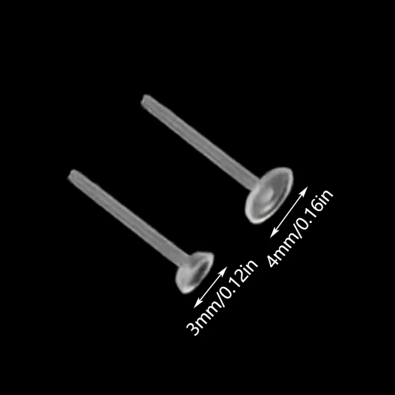 10/20/50/100 قطعة أقراط شفافة أجزاء المجوهرات ديكور البلاستيك قرط الاذن المرصع المضادة للحساسية الأذن حماية من انسداد ثقب الأذن #5