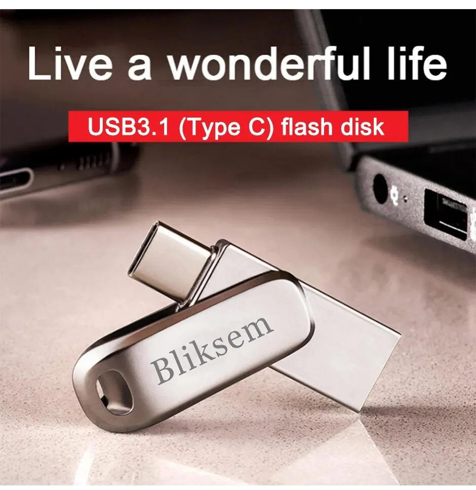Bliksem TYPE-C USB 플래시 드라이브, TYPE-C PC용 고속 USB 플래시 드라이브, 128GB USB 2.0 TYPE-C, 32GB, 64GB, 128GB