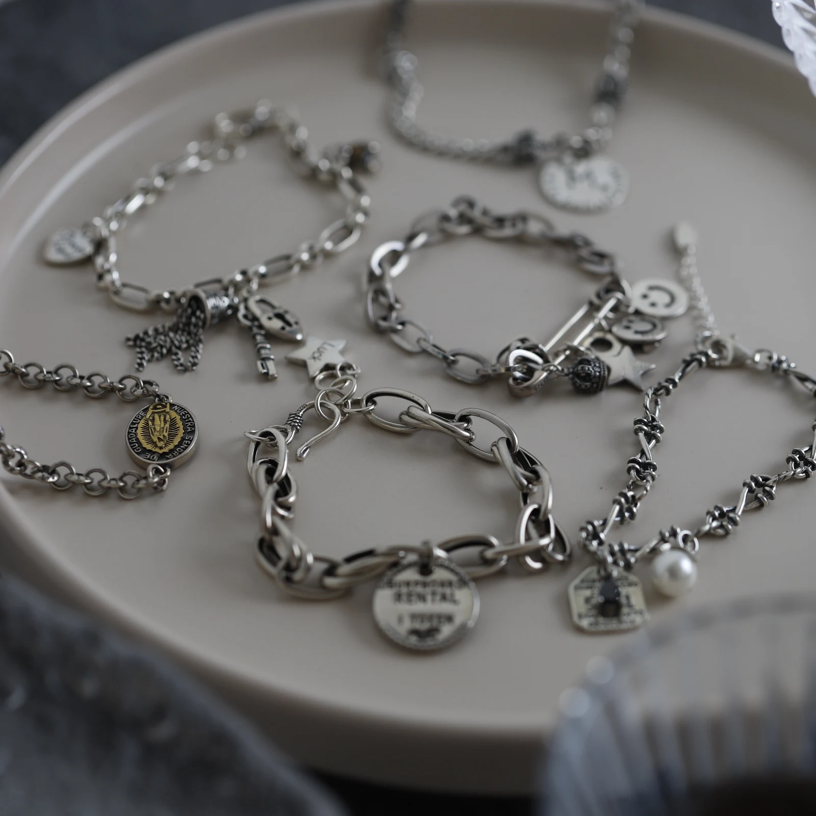 

Cciris 925 Sterling Silver Bracelet Collection Beaded Pearl Heart Charm Minimalist Stacking Dainty Jewelry Gift for Women