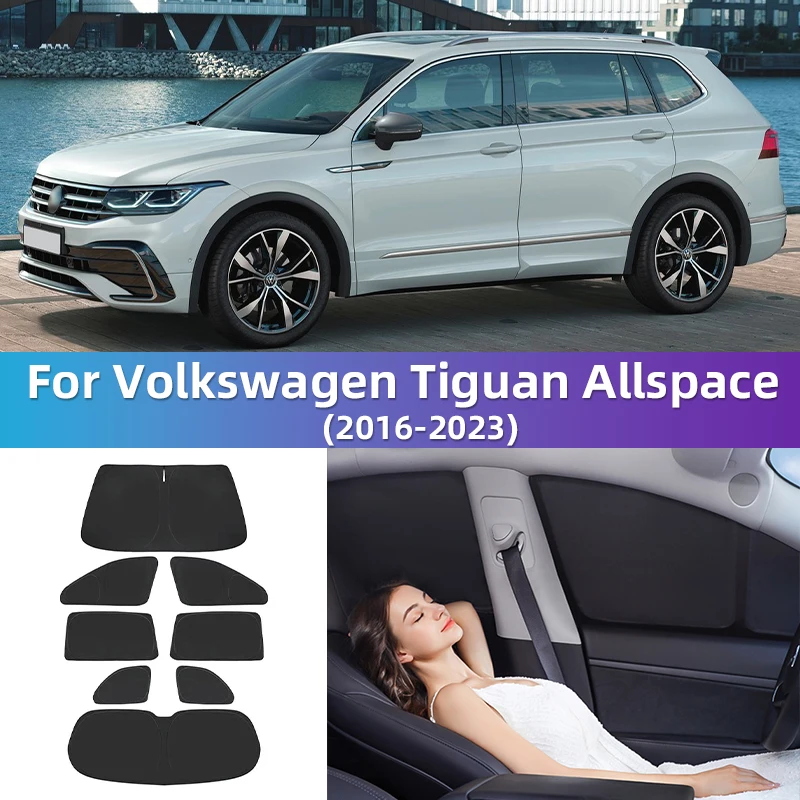 

Для Volkswagen VW Tiguan Allspace 2016-2023 7-местный полноразмерный Чехол для автомобильного окна солнцезащитный козырек для конфиденциальности Штора для путешествий кемпинга